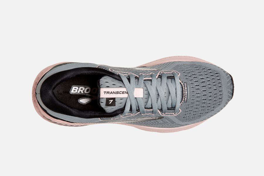 Brooks Transcend 7 Road Running Shoes Womens Grey/Black/Pink 286947-OUX